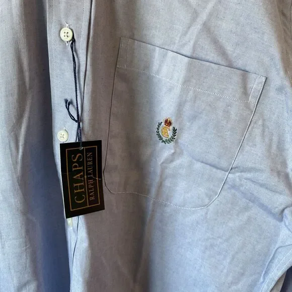Chaps Ralph Lauren Men’s Dress Shirt Size 16 32/33 NWT Blue - Picture 3 of 11